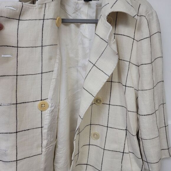 Lauren Ralph Lauren Double Breasted Linen Checked Jacket, XL - Picture 9 of 9